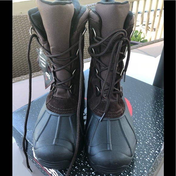 NWT Totes Men’s Thunder Brown Winter/Rainboots - Picture 3 of 4